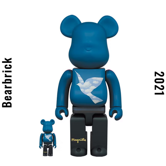 Bearbrick René Magritte (L'oiseau de ciel 1965/La belle societe 1965) 100%+400% Set